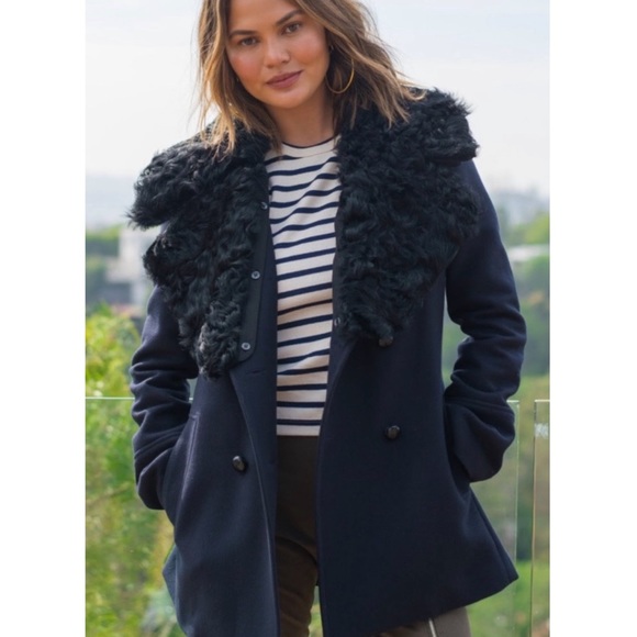 ALC Wilson Pea Coat with Removable Fur. - Picture 2 of 6